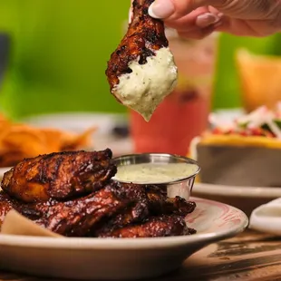 chicken wings and fried chicken, food