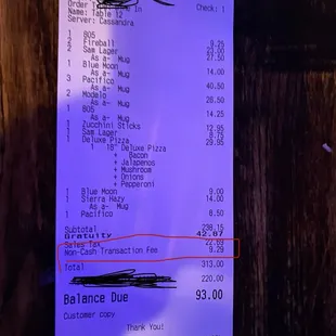 Hidden fees