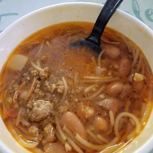 Fideo soup full of oil