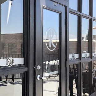 the entrance to the restaurant