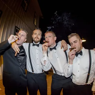 The Groom and his men during the reception at the Muhlhauser Barn in West Chester, OH