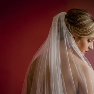 Bridal portrait against bold colors are amazing! Portrait in the Glen Willis House in Frankfort, KY