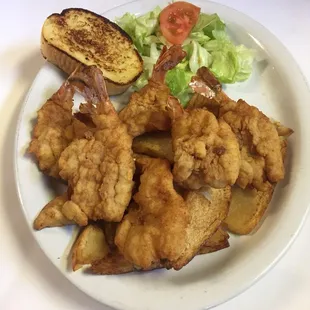 Jumbo fried shrimp with delicious homemade French fries.!