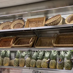 a display of pineapples