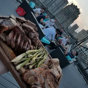outside, steak
