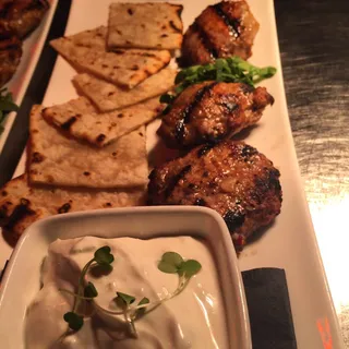 Little Lamb Sausage with Tzatziki & Grilled Flat Bread Plate