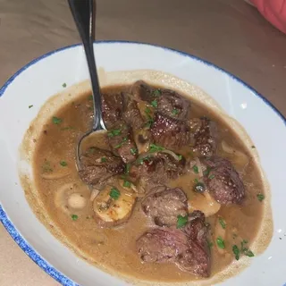 Beef Tenderloin Tips Diane with Brandy Plate