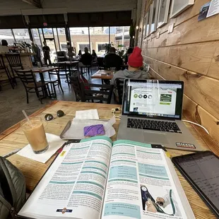 Brown sugar latte w oat milk  Wild berry pastry