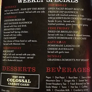 Menu Dec. 2023