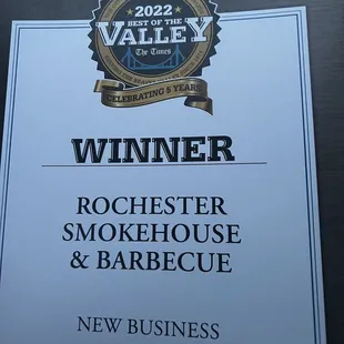 Best New Business in the valley 2022