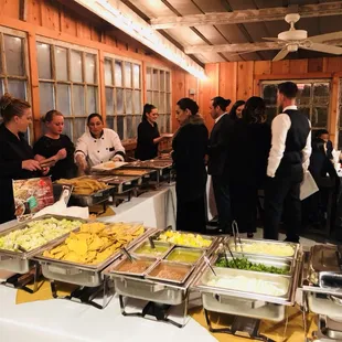 Taco Bar Buffet and Tamales