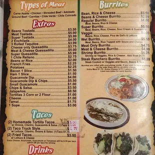 sushi and sashimi, menu