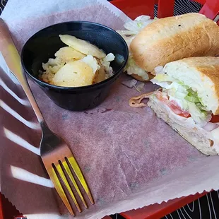 Turkey and Cheese with German Potato Salad