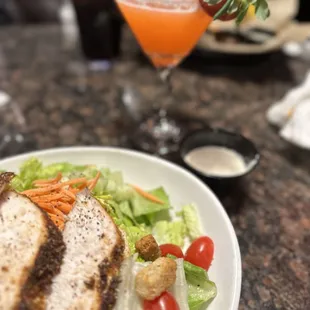 Salad 8.99  with chicken added on for 5.99