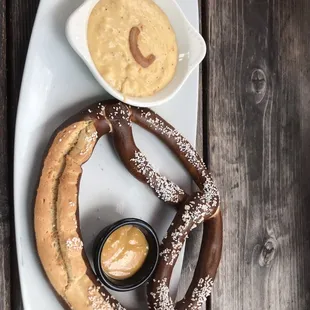 a pretzel and dip