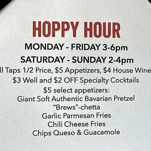 Hoppy Hour Details 06/09/23