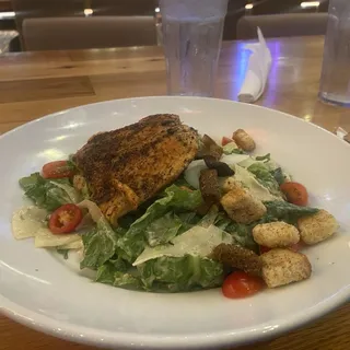 Caesar Salad with Blackened Salmon