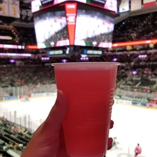 $1 pink beer for Pink in the Rink