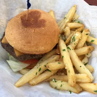 Ultimate Burger w Garlic Fries....