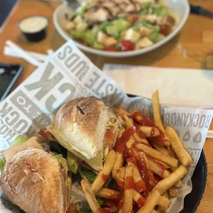 Turkey BLT and chicken Caesar