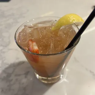 Strawberry whiskey sour. Yummy!