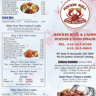 menu, chicken wings and fried chicken