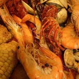 Shrimp and crawfish. Clams!