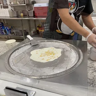 Making the ice cream!