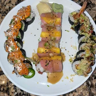 sushi, sashimi, sushi and sashimi, food