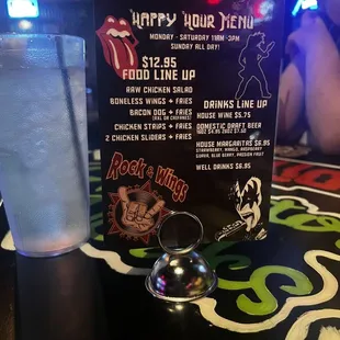 Happy hour menu 05/24