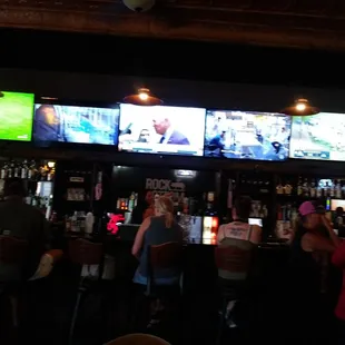 From bar side showing large TV&apos;s.