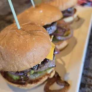 Triple mini cheese burger