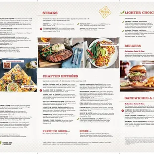 the menu of the restaurant