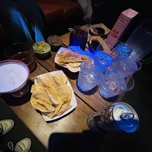 nachos and chips on a table