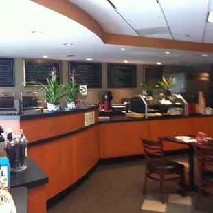 a view of the dining area