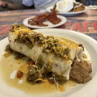 Smothered  Green Chili Breakfast Burrito*