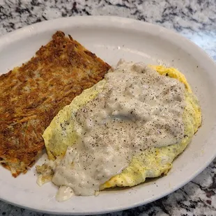 Mountain Man omelette with added black pepper