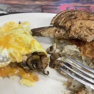 Cheese Omelette with mushrooms