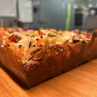 a closeup of the crust