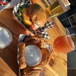 Onion rings and ranch