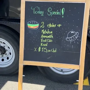 Sign out front of truck