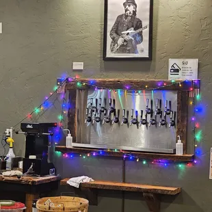 The tapper wall, all decked out for Christmas.