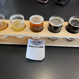 a flight of beers