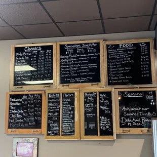 menus on the wall