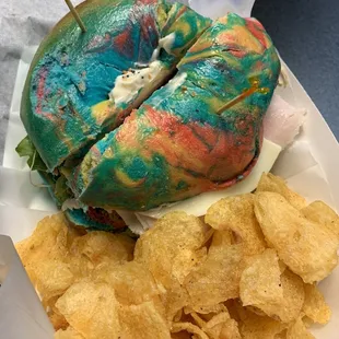 Rainbow bagel
