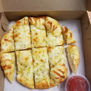 Small order of cheesy garlic sticks