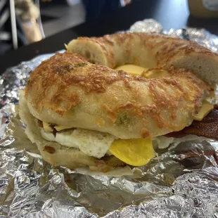 Jalapeño Asiago bagel