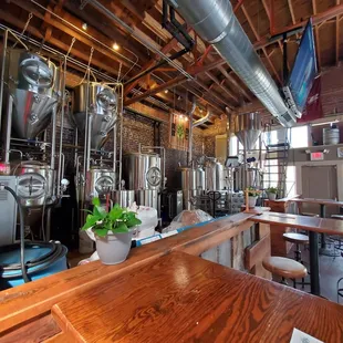 the interior of the brewery