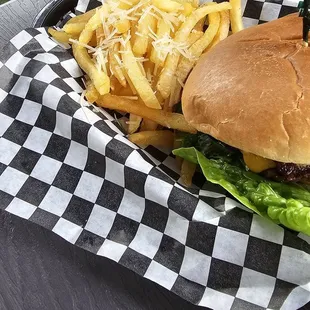 Crispy truffle fries. They could have been phenomenal, but they really need to change that fryer grease! Gross.