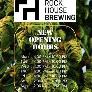 a poster for the opening hours
